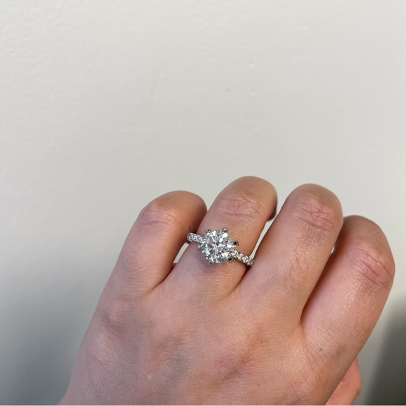 2.00ct 6 Prong Round Diamond CZ Engagement Ring Sterling Silver - Picture 8 of 15